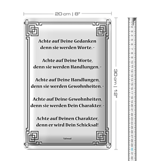 Blechschild Spruch 20x30cm Achte auf deine Gedanken