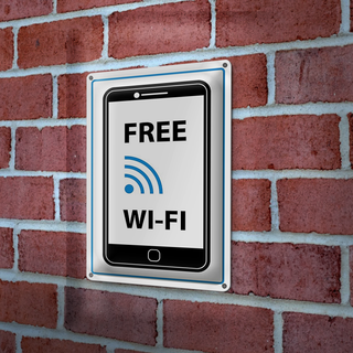 Blechschild Hinweis 20x30cm Free WI-FI (Handy)
