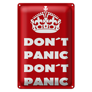 Blechschild Spruch 20x30cm Don&#039;t Panic don&#039;t panic