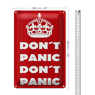 Blechschild Spruch 20x30cm Don&#039;t Panic don&#039;t panic