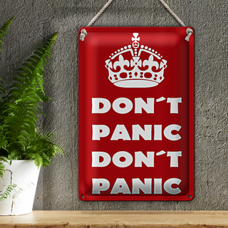 Blechschild Spruch 20x30cm Don&#039;t Panic don&#039;t panic