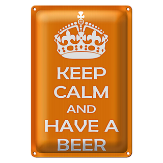 Blechschild Spruch 20x30cm Keep Calm and have a beer