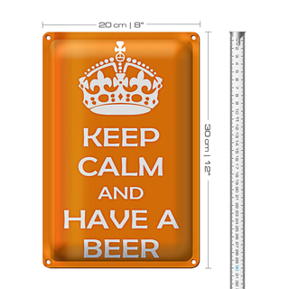 Blechschild Spruch 20x30cm Keep Calm and have a beer