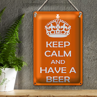 Blechschild Spruch 20x30cm Keep Calm and have a beer