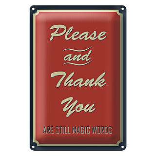 Blechschild Spruch 20x30cm Please and Thank you