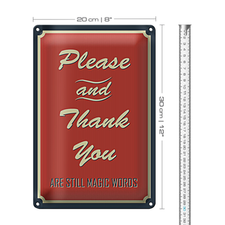 Blechschild Spruch 20x30cm Please and Thank you