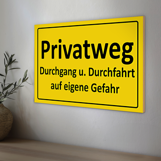 Holzschild Verkehrsschild 30x20cm Privatweg Durchfahrt