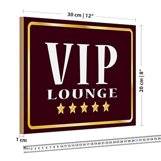 Holzschild VIP Lounge 30x20cm 5 Sterne