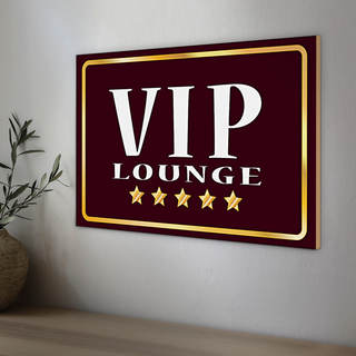 Holzschild VIP Lounge 30x20cm 5 Sterne