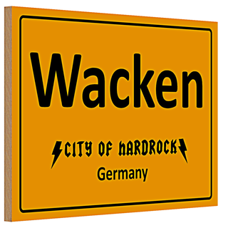 Holzschild Festival 30x20cm Wacken City of Hardrock