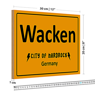 Holzschild Festival 30x20cm Wacken City of Hardrock