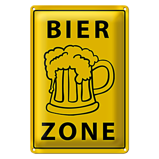 Blechschild 20x30cm Bier Zone witzig