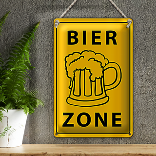Blechschild 20x30cm Bier Zone witzig