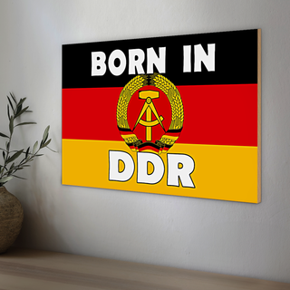 Holzschild Nostalgie 30x20cm Born in DDR Fahne