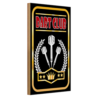 Holzschild Spruch Dart Club 20x30cm König Dartspiel Spaß