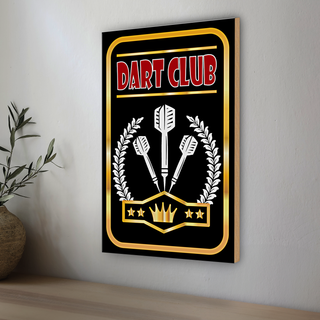 Holzschild Spruch Dart Club 20x30cm König Dartspiel Spaß