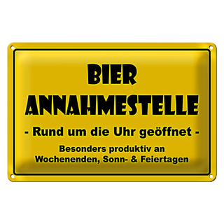 Blechschild 30x20cm Bier Annahmestelle geöffnet