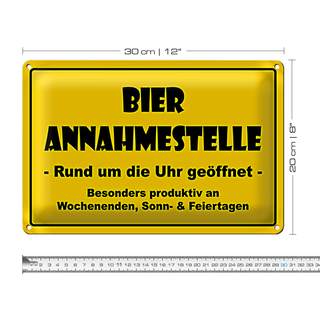 Blechschild 30x20cm Bier Annahmestelle geöffnet