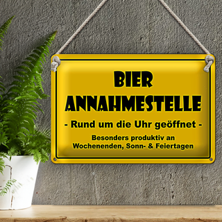 Blechschild 30x20cm Bier Annahmestelle geöffnet