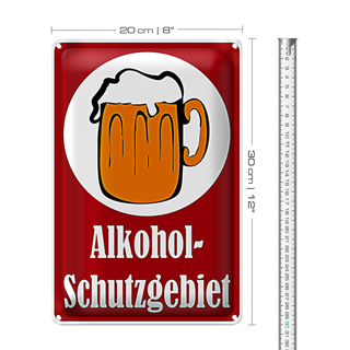 Blechschild 20x30cm Schutzgebiet Bier Geburtstag