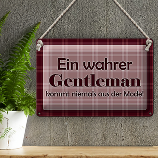 Blechschild Spruch 30x20cm Ein wahrer Gentleman