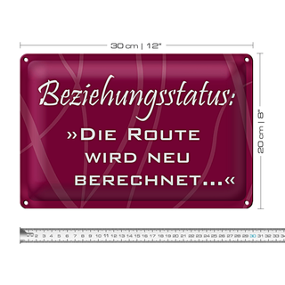 Blechschild Spruch 30x20cm Beziehungsstatus Route