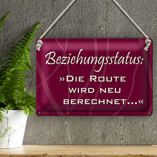 Blechschild Spruch 30x20cm Beziehungsstatus Route
