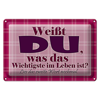 Blechschild Spruch 30x20cm Wichtigste bist DU