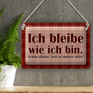 Blechschild Spruch 30x20cm Ich bleibe wie ich bin