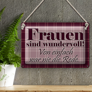 Blechschild Spruch 30x20cm Frauen sind wundervoll
