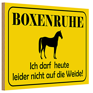 Holzschild Hinweis 30x20cm Boxenruhe nicht auf die Weide Pferd