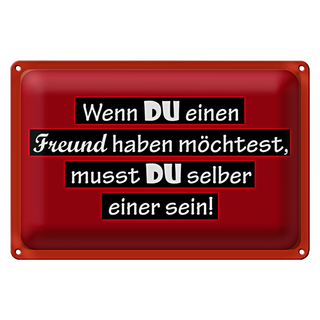 Blechschild Spruch 30x20cm wenn du einen Freund haben möchtest