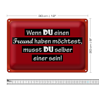 Blechschild Spruch 30x20cm wenn du einen Freund haben möchtest