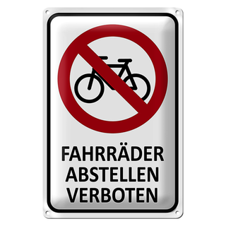 Blechschild Hinweis 20x30cm Fahrräder abstellen verboten