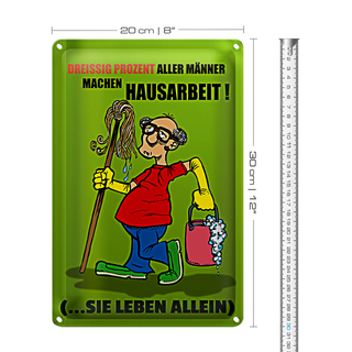 Blechschild Spruch 20x30cm 30% aller Männer machen Hausarbeit