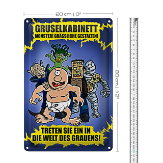 Blechschild Spruch 20x30cm Gruselkabinett Treten Sie ein