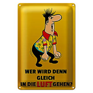 Blechschild Spruch 20x30cm Wer wird denn gleich in Luft gehen