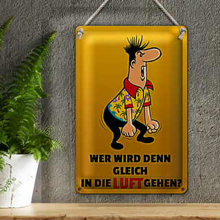 Blechschild Spruch 20x30cm Wer wird denn gleich in Luft gehen