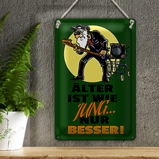 Blechschild Spruch 20x30cm Älter ist wie jung nur besser