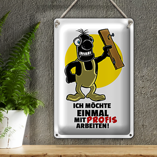 Blechschild Spruch 20x30cm Möchte einmal mit Profis arbeiten
