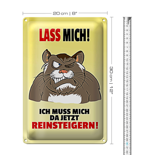 Blechschild Spruch 20x30cm Lass mich Muss mich da reinsteigern