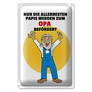Blechschild Spruch 20x30cm Papis werden zum Opa befördert