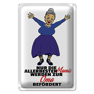 Blechschild Spruch 20x30cm Mamis werden zur Oma