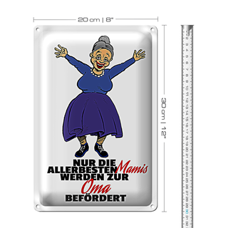 Blechschild Spruch 20x30cm Mamis werden zur Oma