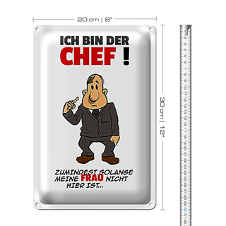 Blechschild Spruch 20x30cm Ich bin der Chef