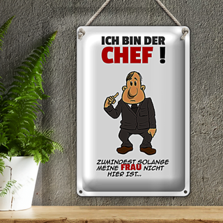 Blechschild Spruch 20x30cm Ich bin der Chef