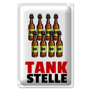 Blechschild 20x30cm Tankstelle (Bierflaschen)