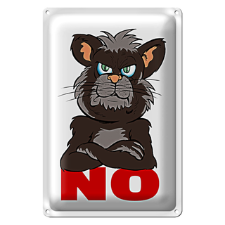 Blechschild Spruch 20x30cm Katze NO Nein Tiere