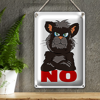 Blechschild Spruch 20x30cm Katze NO Nein Tiere