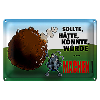 Blechschild Spruch 30x20cm Sollte hätte könnte Machen
